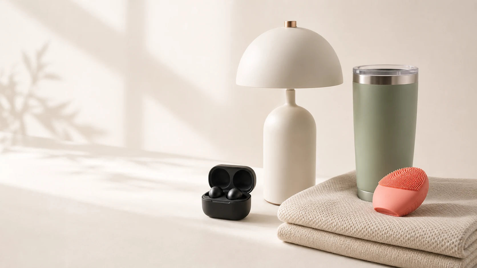Selección minimalista de productos para hogar, tecnología y bienestar